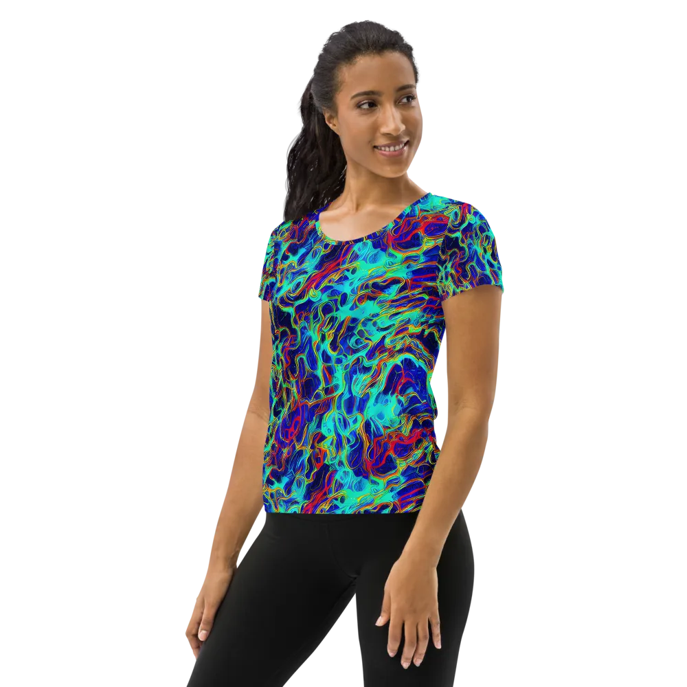 The Electric Deep on Women's Athletic T-Shirt — Left