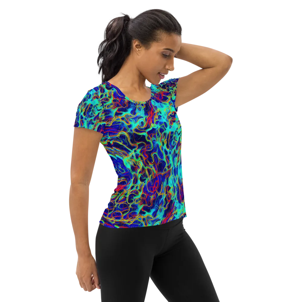 The Electric Deep on Women's Athletic T-Shirt — Right