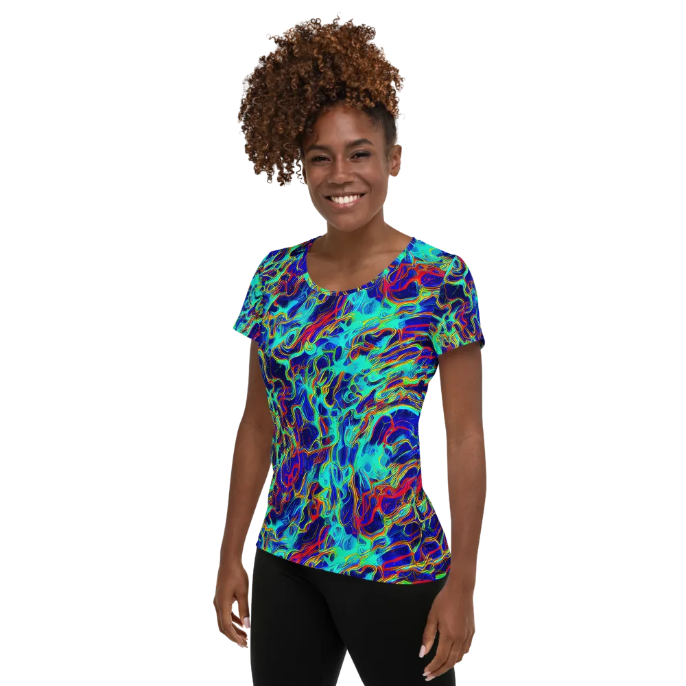 The Electric Deep on Women's Athletic T-Shirt — Left