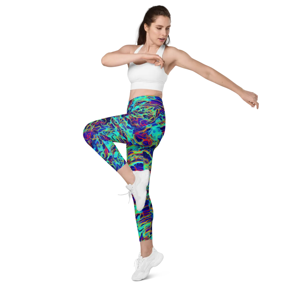 The Electric Deep on Leggings with Pockets — Left Front
