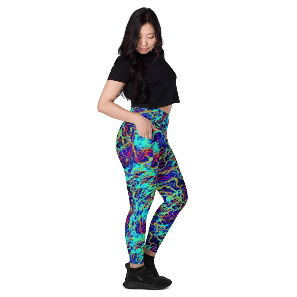 The Electric Deep on Leggings with Pockets — Right