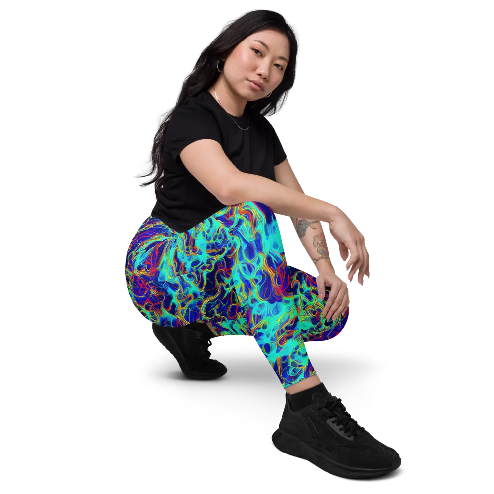 The Electric Deep on Leggings with Pockets — Right Front