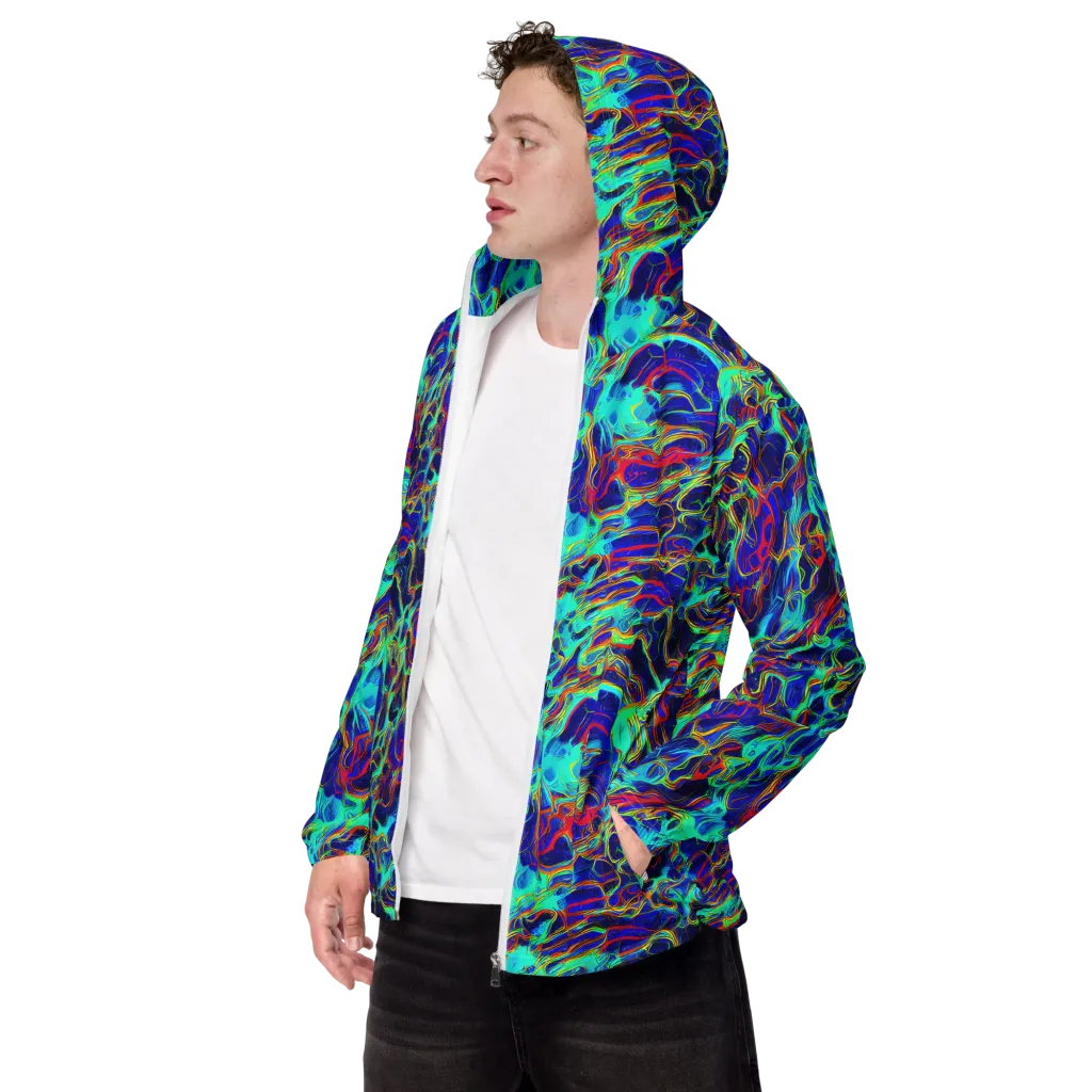 The Electric Deep on Men's Windbreaker — Left Front