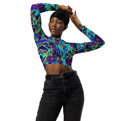 The Electric Deep on a Long Sleeve Crop Top