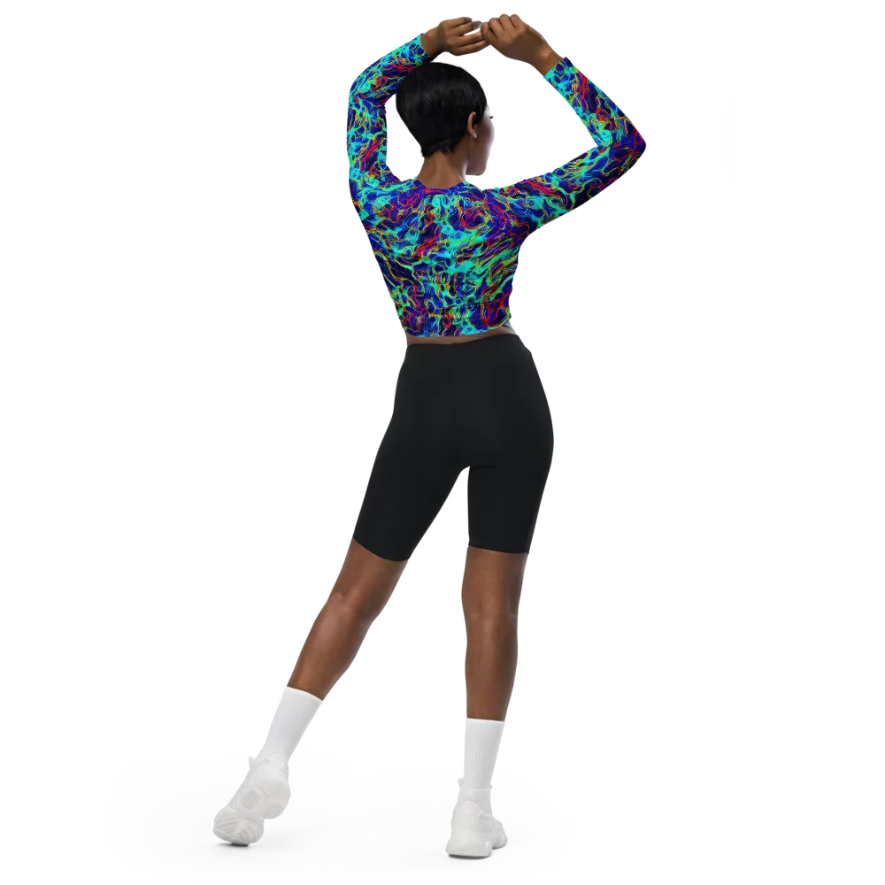 The Electric Deep on Long Sleeve Crop Top — Back