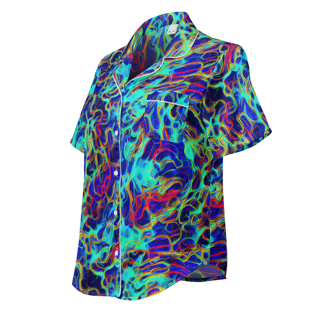 The Electric Deep on Women's Short Sleeve Pajama Top — Left Front