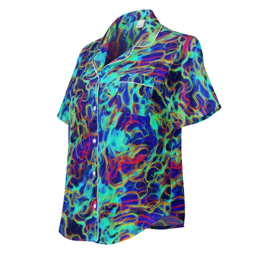 The Electric Deep on a Women's Short Sleeve Pajama Top