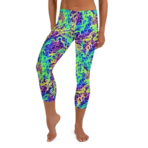 Nightwave Garden on a Capri Leggings