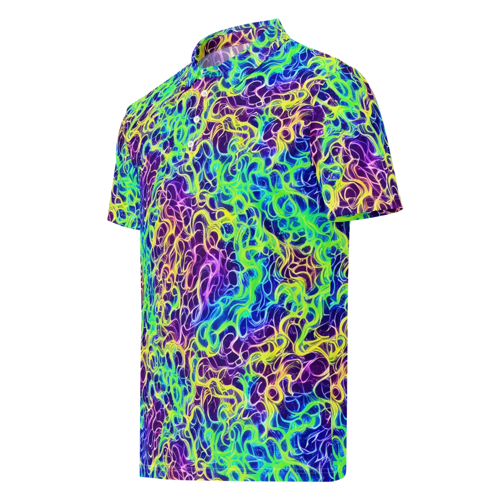Nightwave Garden on Men's Slim Fit Polo Shirt — Left Front