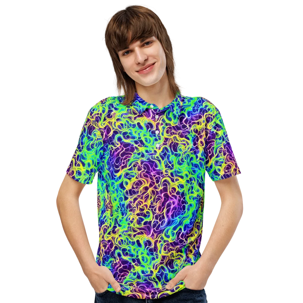 Nightwave Garden on Men's Slim Fit Polo Shirt — Front