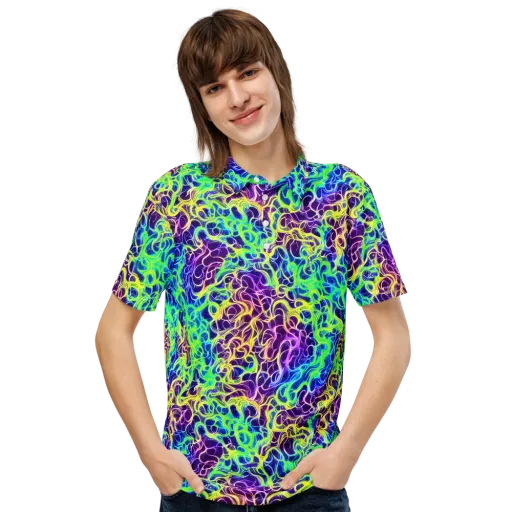 Nightwave Garden on a Men's Slim Fit Polo Shirt