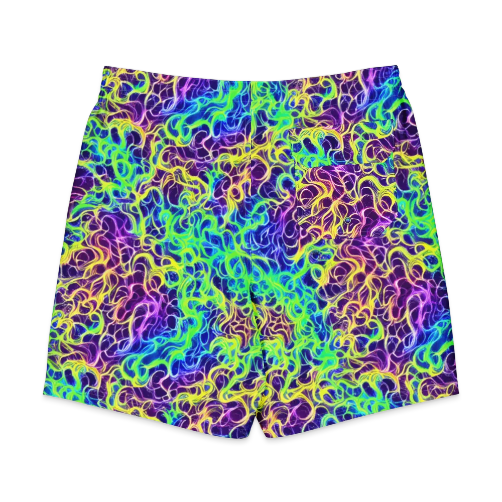 Nightwave Garden on Men's Board Shorts — Back