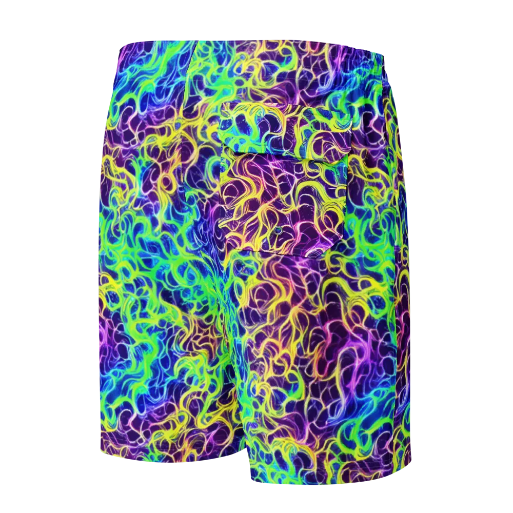 Nightwave Garden on Men's Board Shorts — Back