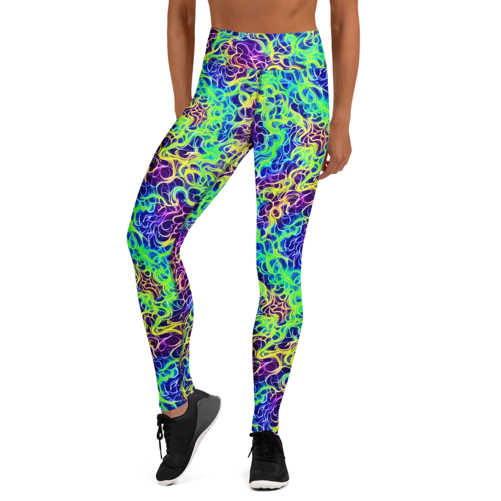 Nightwave Garden on Yoga Leggings — Front