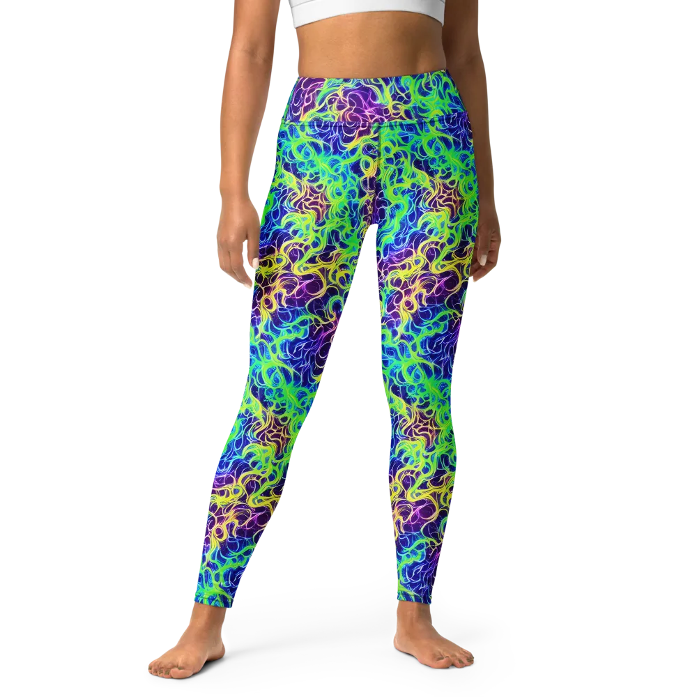 Nightwave Garden on Yoga Leggings — Front