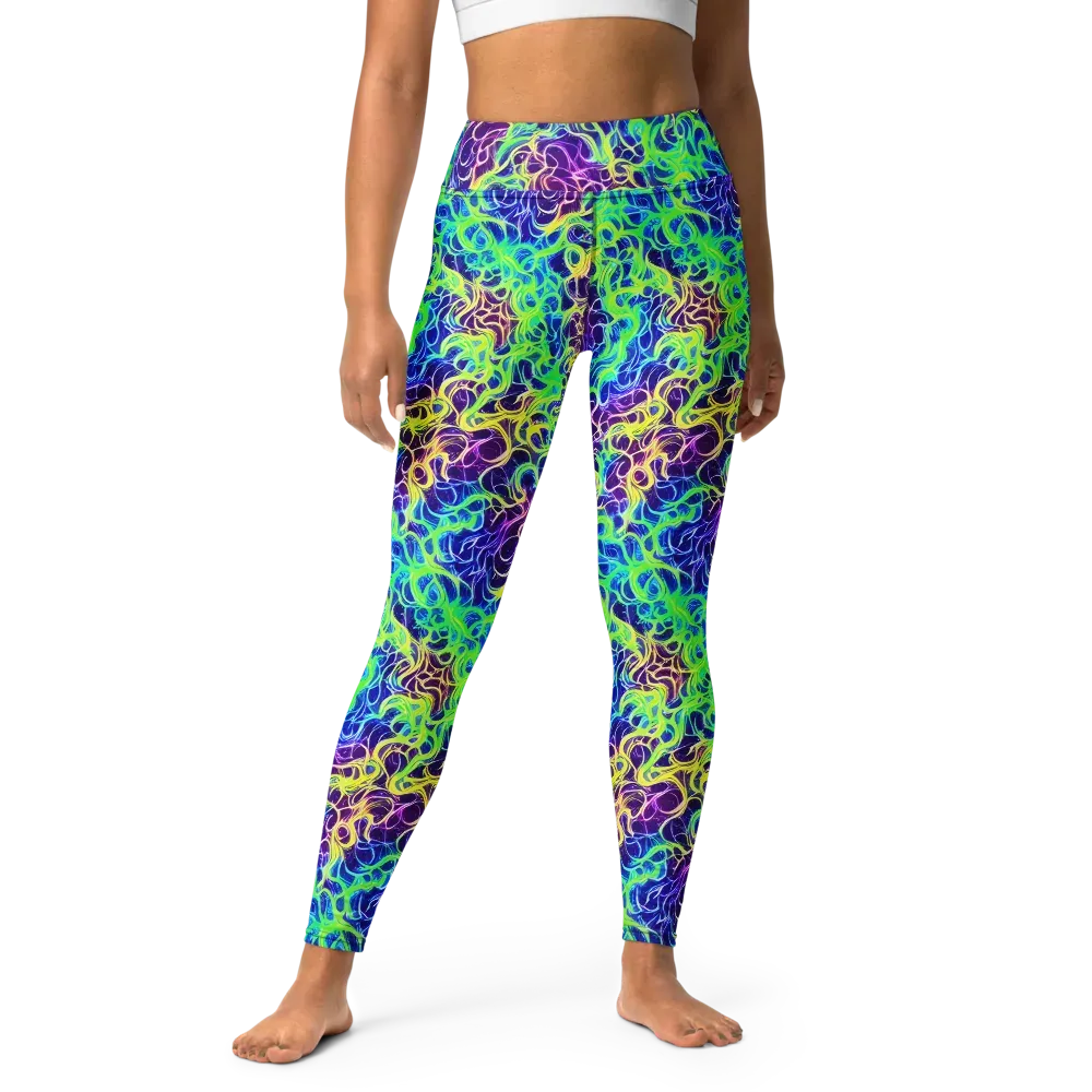 Nightwave Garden on Yoga Leggings — Front