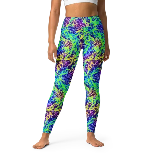 Nightwave Garden on a Yoga Leggings