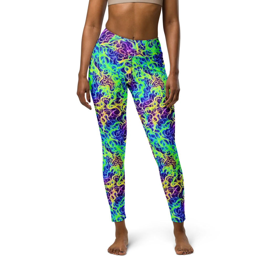 Nightwave Garden on Yoga Leggings — Front