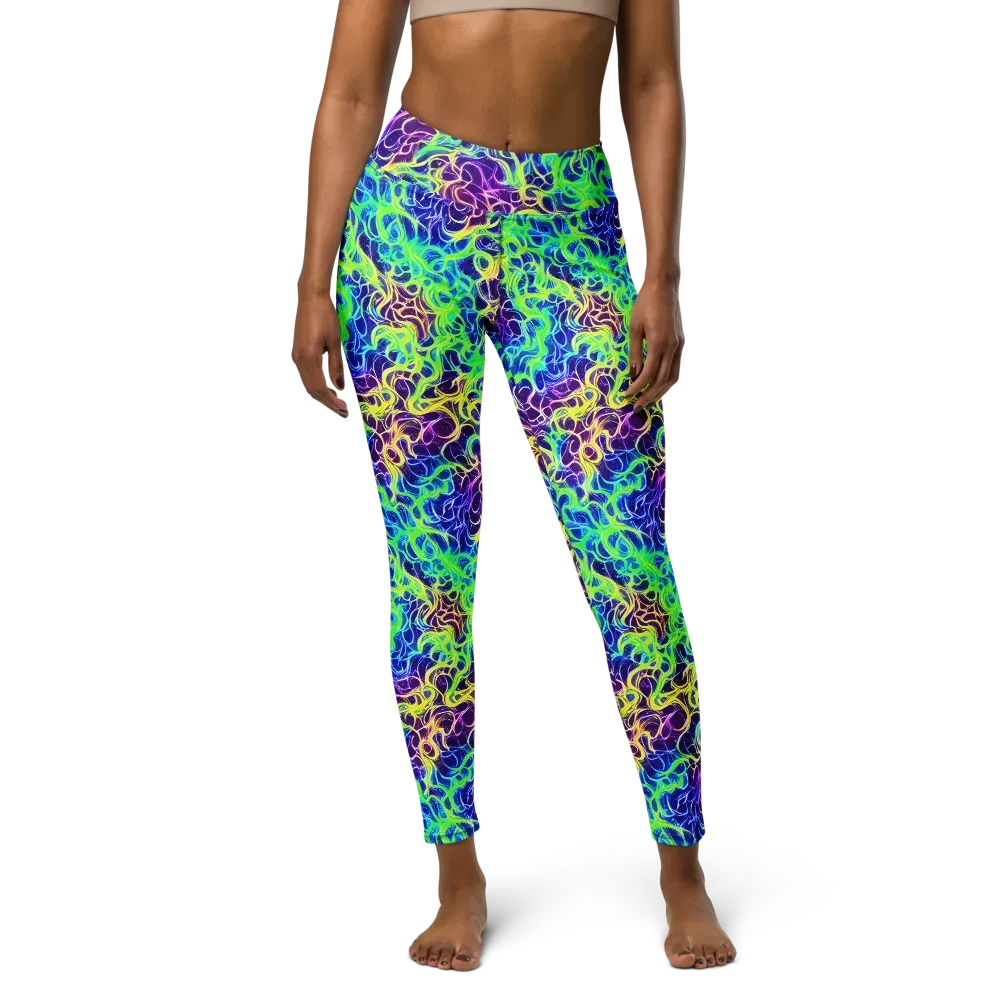 Nightwave Garden on Yoga Leggings — Front