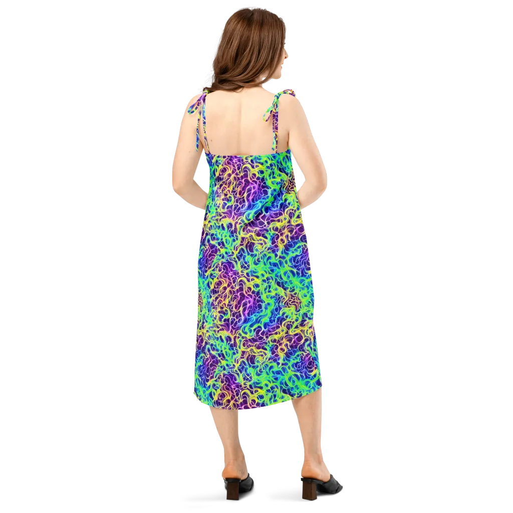 Nightwave Garden on Slip Dress — Back
