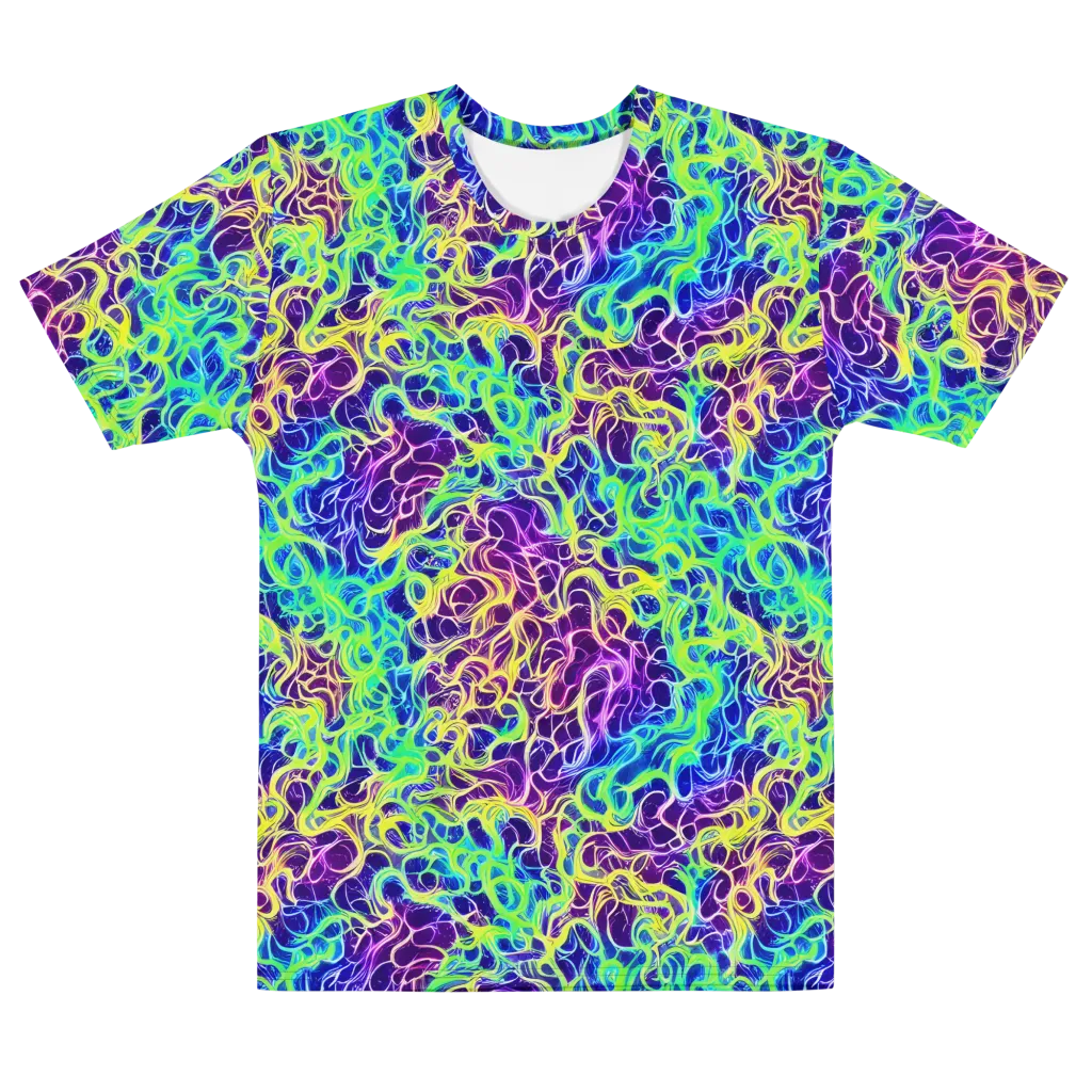 Nightwave Garden on Men's Cotton Crew Neck T-Shirt — Front