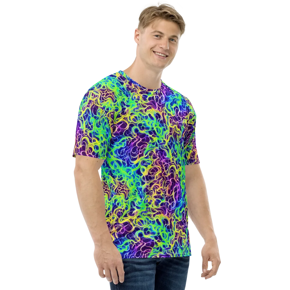 Nightwave Garden on Men's Crew Neck T-Shirt — Right
