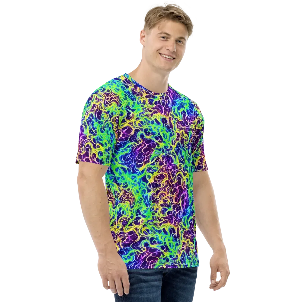 Nightwave Garden on Men's Crew Neck T-Shirt — Right