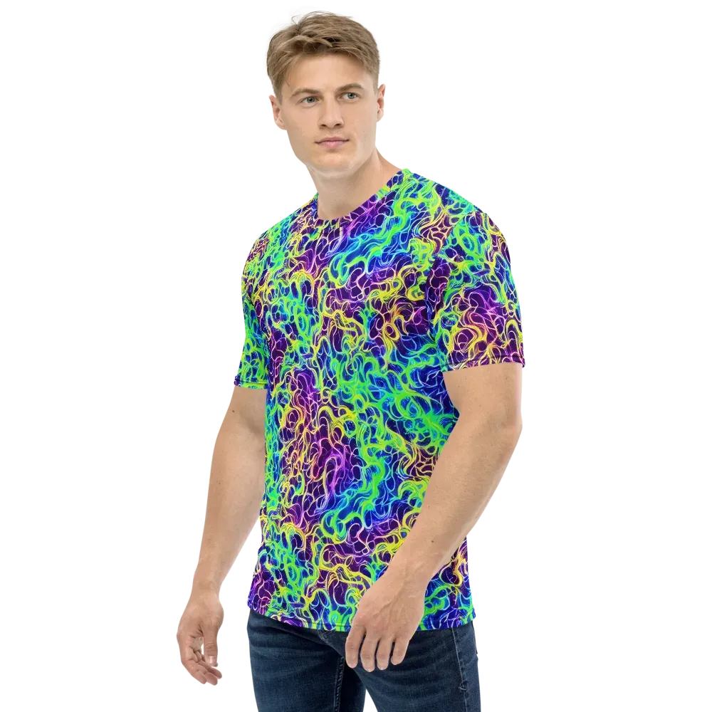 Nightwave Garden on Men's Crew Neck T-Shirt — Left