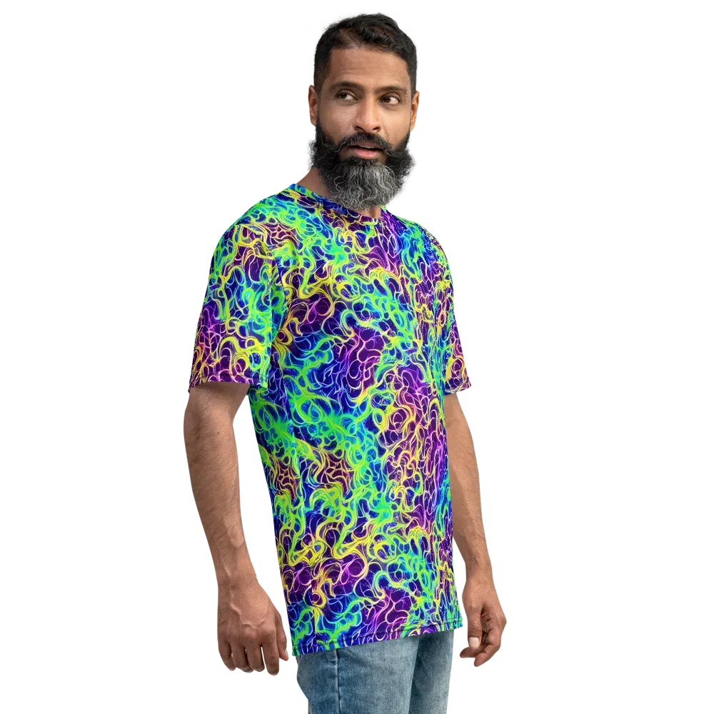 Nightwave Garden on Men's Crew Neck T-Shirt — Right