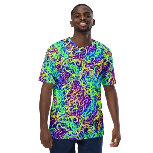 Nightwave Garden on a Men's Crew Neck T-Shirt