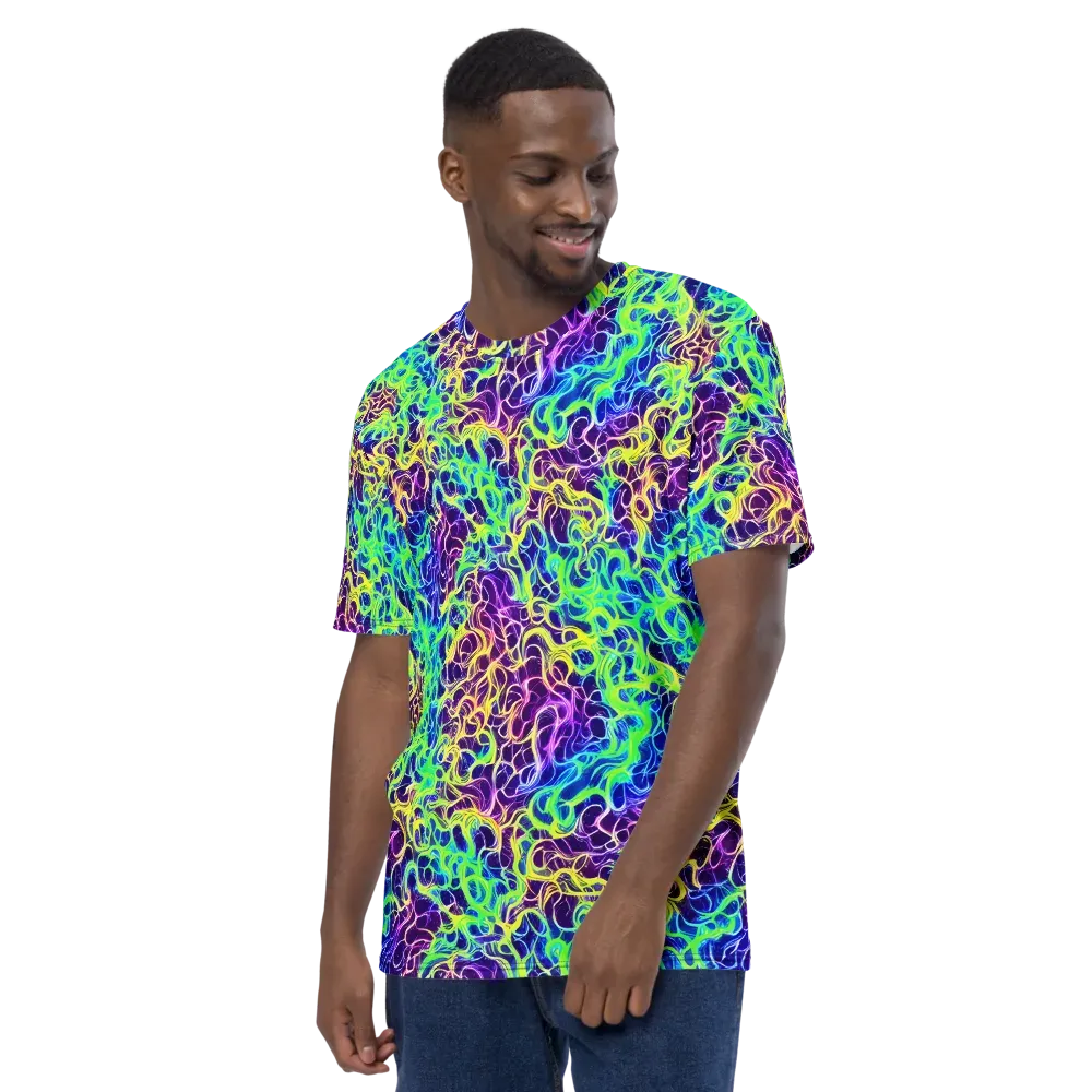 Nightwave Garden on Men's Crew Neck T-Shirt — Left