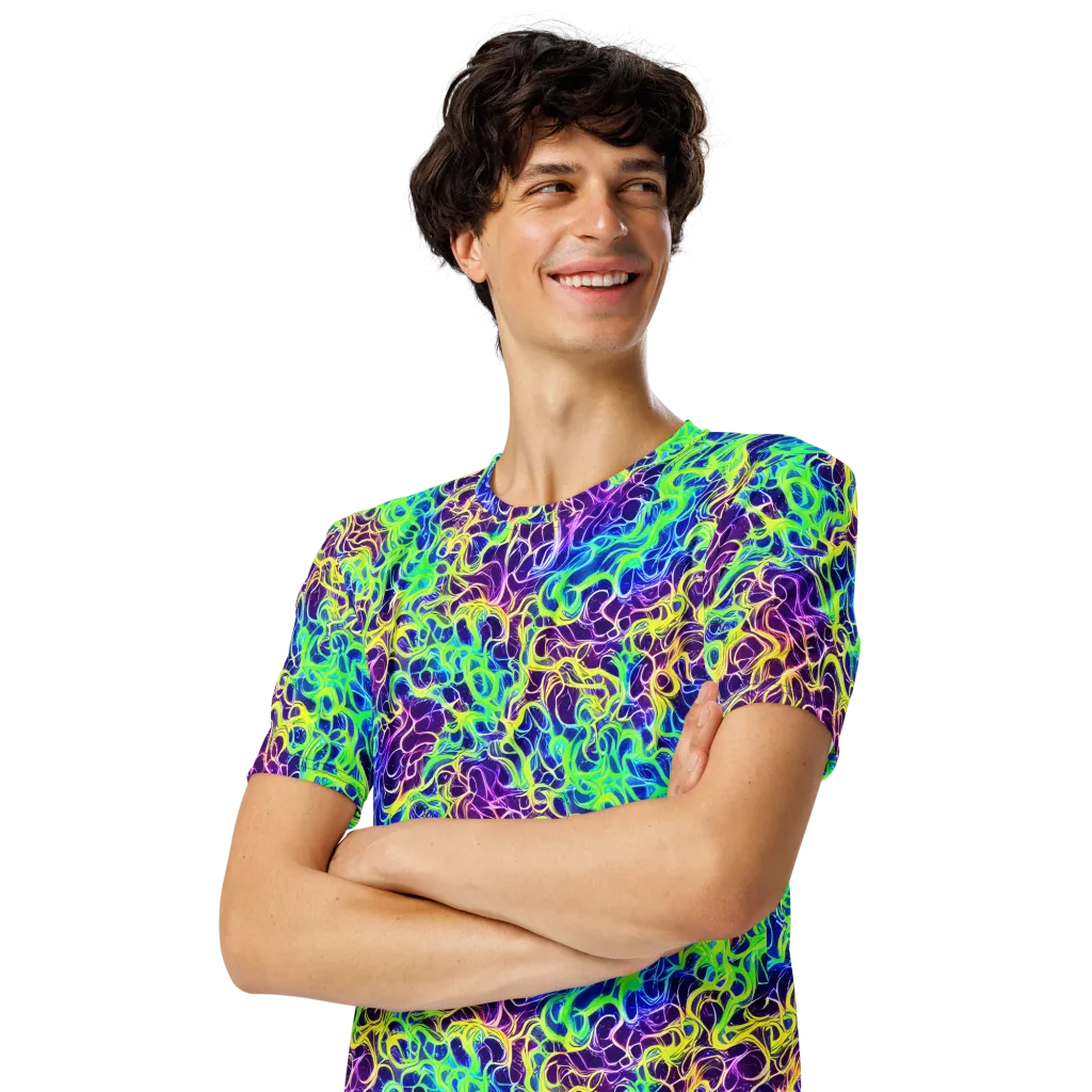 Nightwave Garden on Men's Crew Neck T-Shirt — Left Front