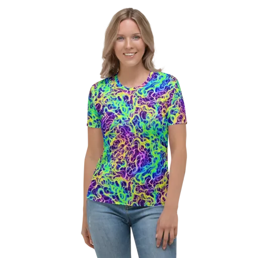 Nightwave Garden on a Women's Crew Neck T-Shirt