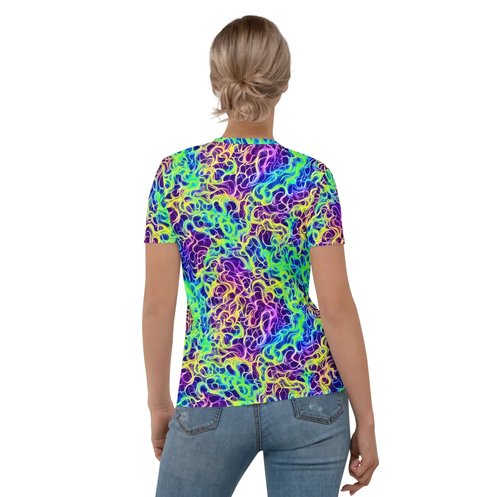 Nightwave Garden on Women's Crew Neck T-Shirt — Back