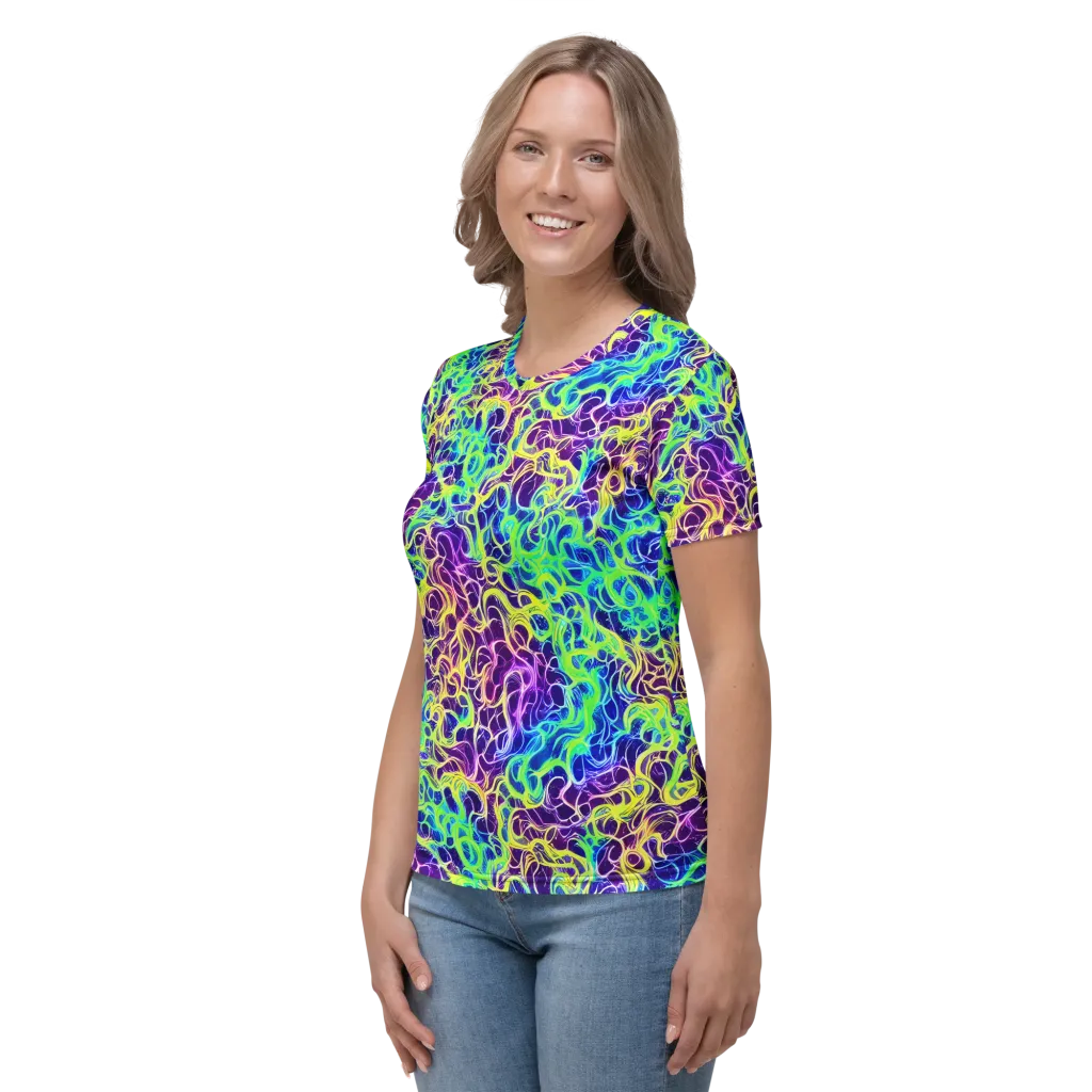 Nightwave Garden on Women's Crew Neck T-Shirt — Left