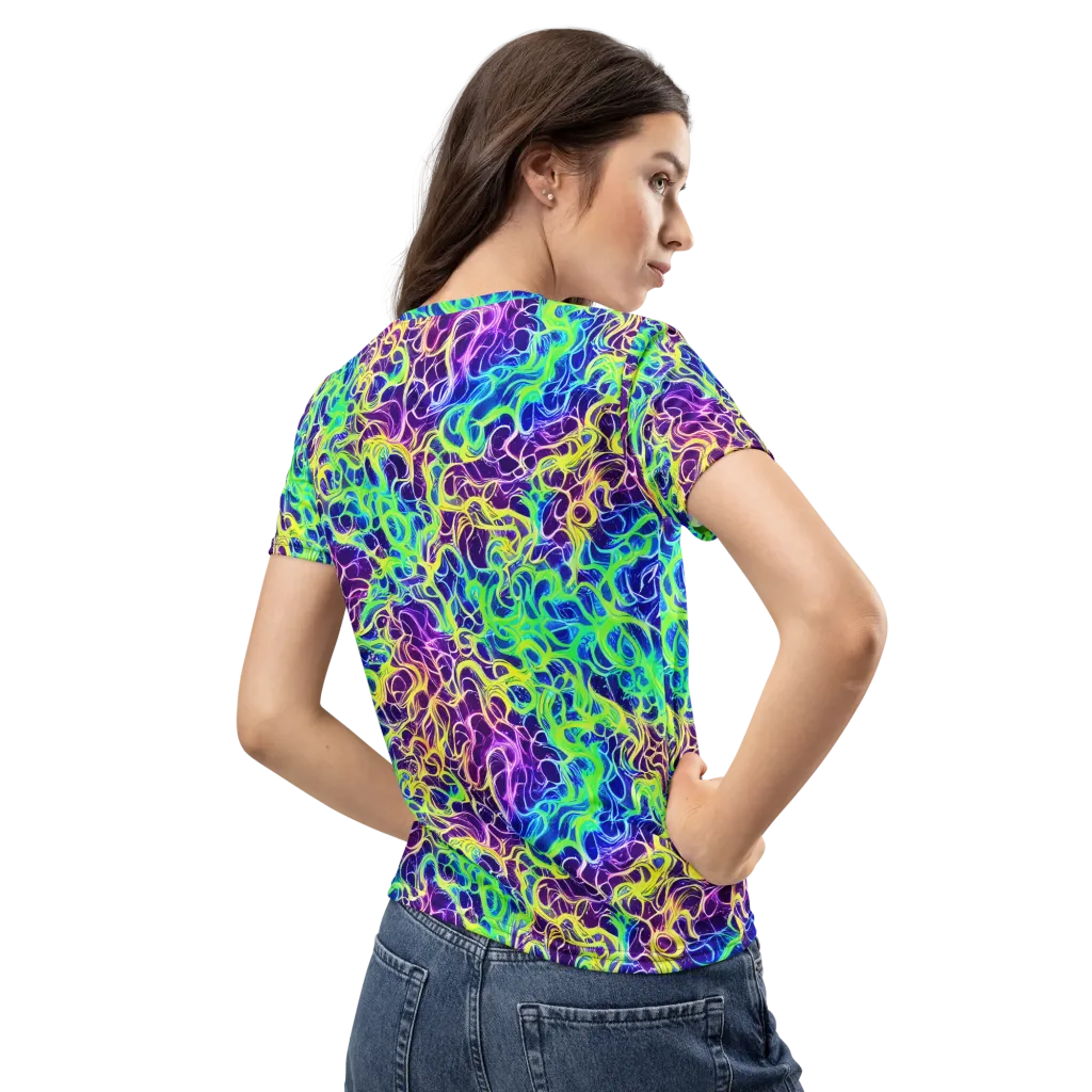 Nightwave Garden on Women's Crew Neck T-Shirt — Back