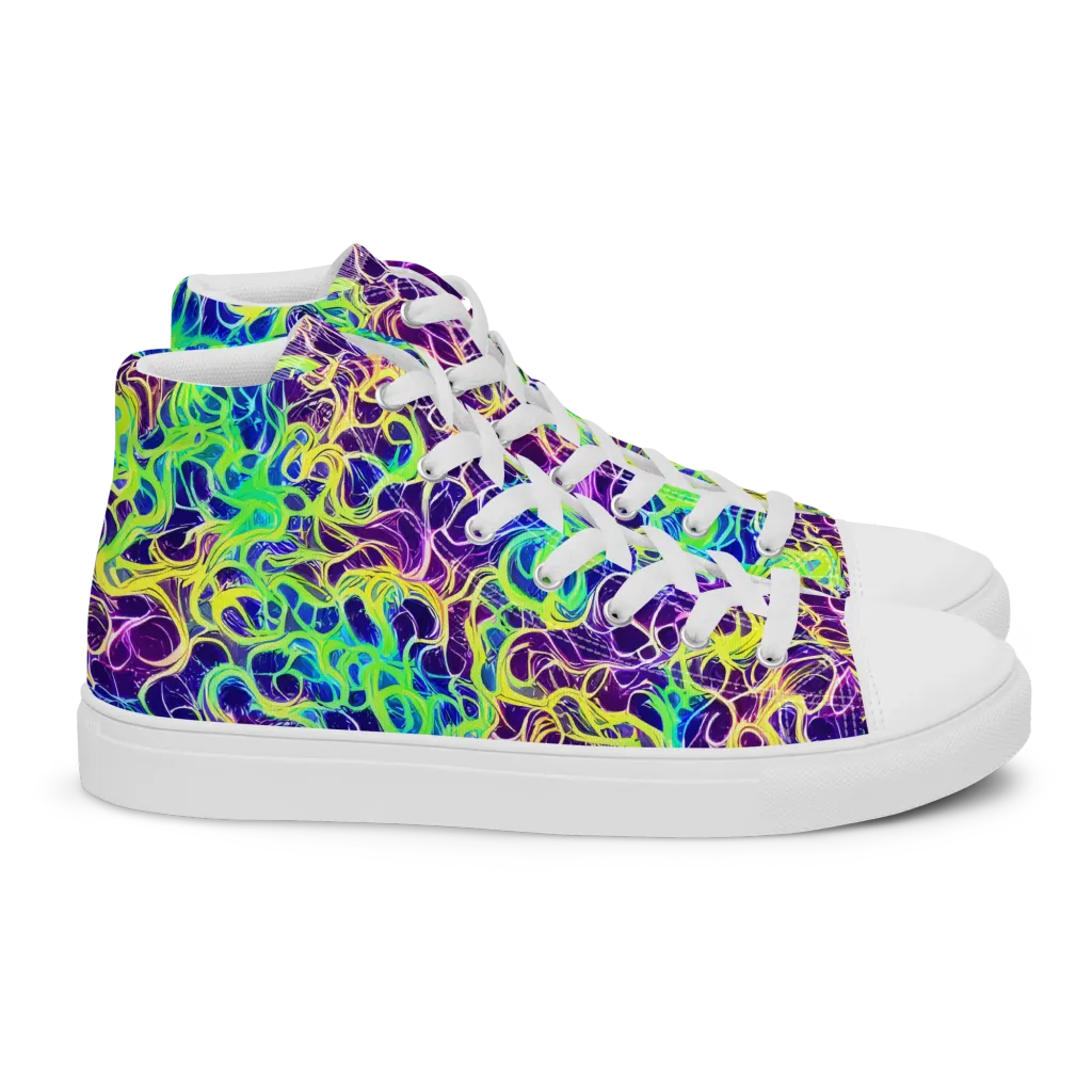 Nightwave Garden on Women's High Top Canvas Shoes — Right