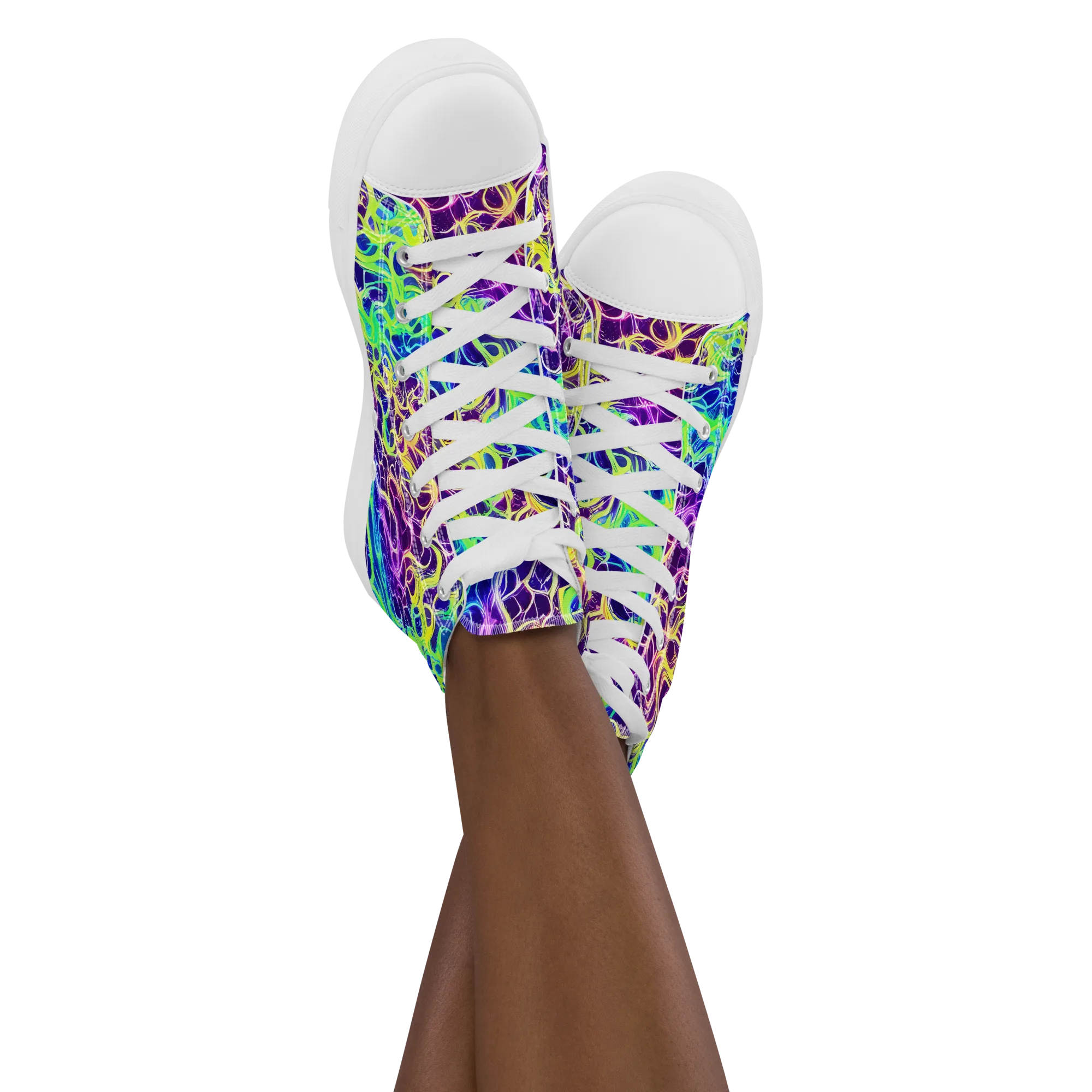 Nightwave Garden on Women's High Top Canvas Shoes — Front