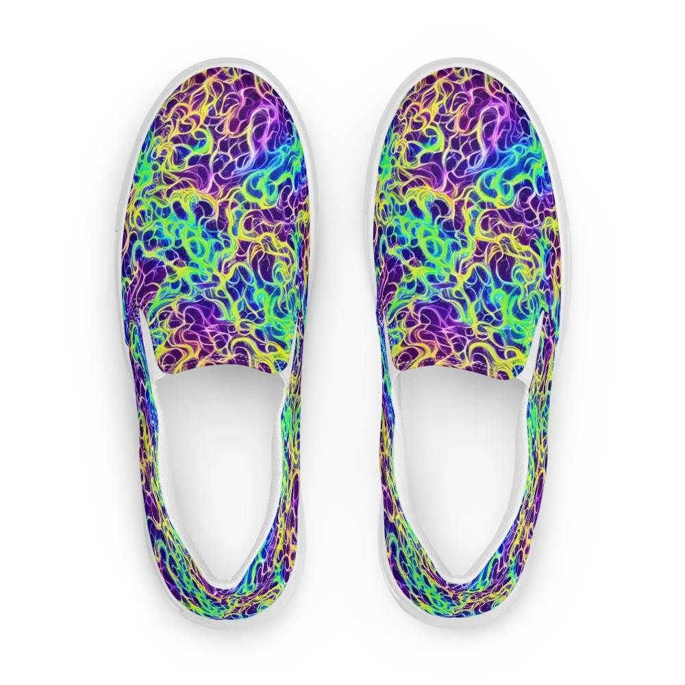 Nightwave Garden on Men's Slip-On Canvas Shoes — Front