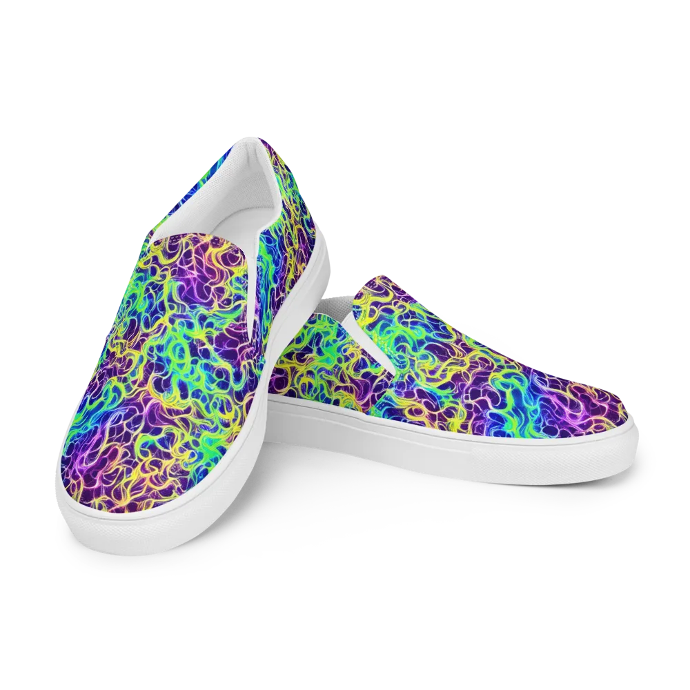 Nightwave Garden on Men's Slip-On Canvas Shoes — Left Front