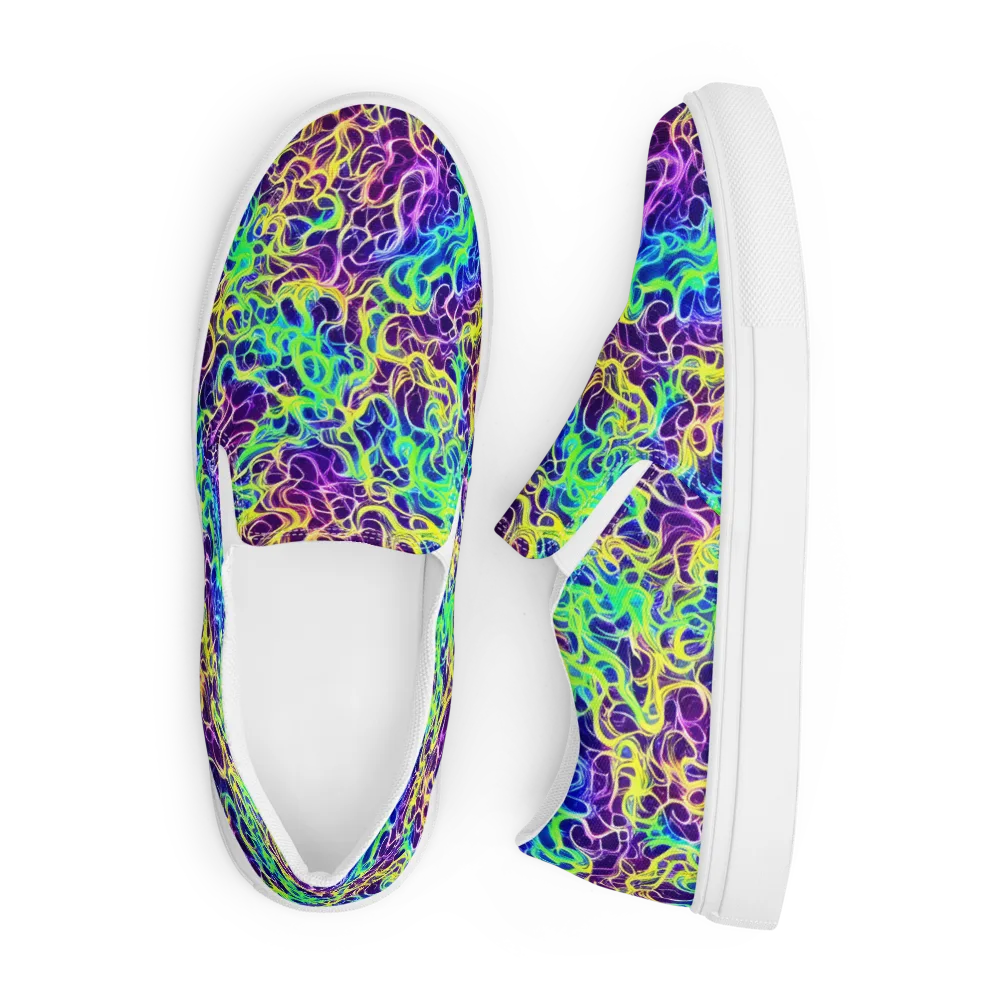 Nightwave Garden on Men's Slip-On Canvas Shoes — Front