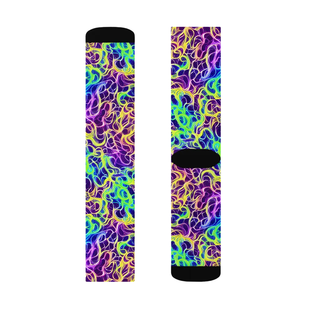 Nightwave Garden on Socks — Right Sock