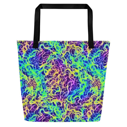 Nightwave Garden on a Large Tote Bag W/ Pocket