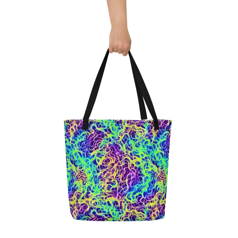 Nightwave Garden on Large Tote Bag W/ Pocket — Front