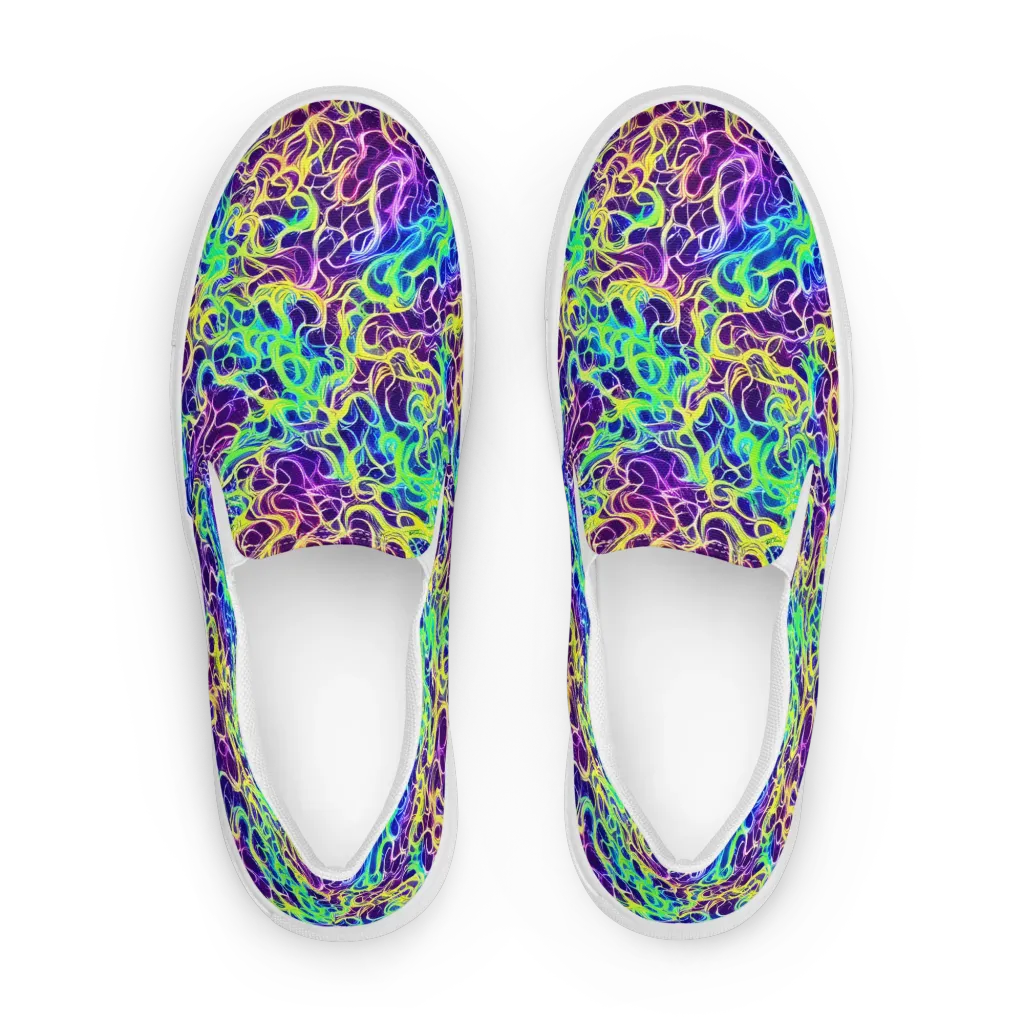Nightwave Garden on Women's Slip-On Canvas Shoes — Front