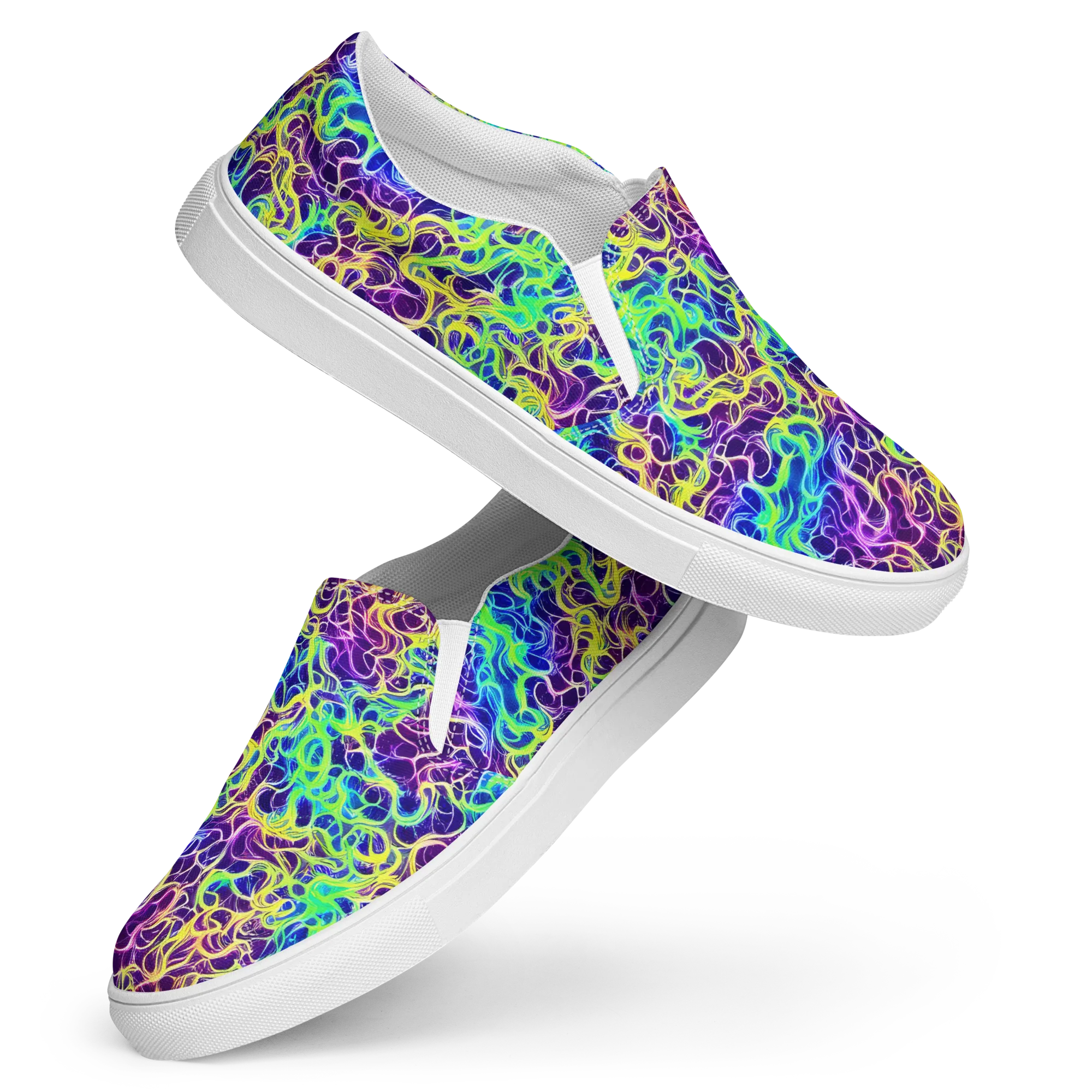 Nightwave Garden on Women's Slip-On Canvas Shoes — Front