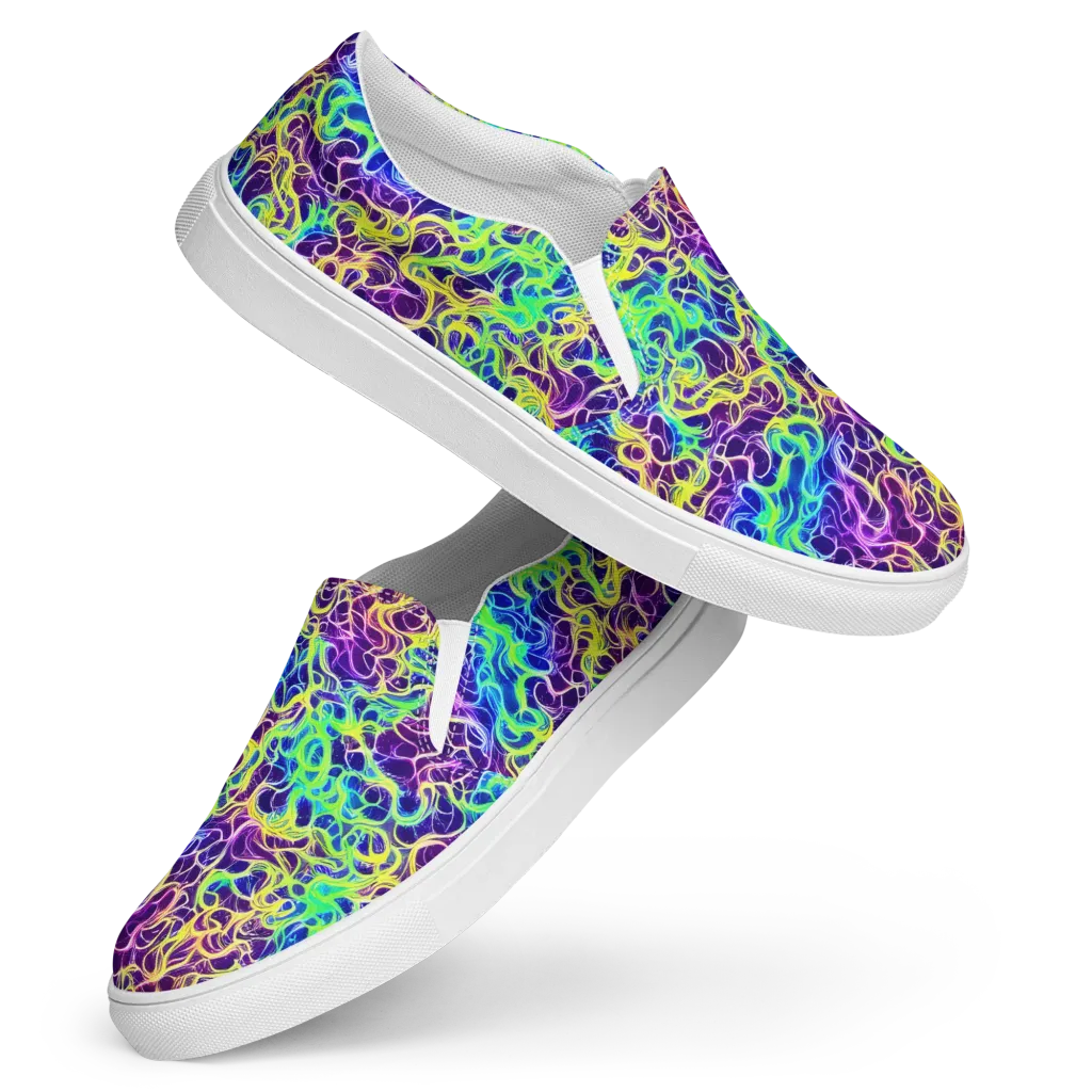 Nightwave Garden on Women's Slip-On Canvas Shoes — Front