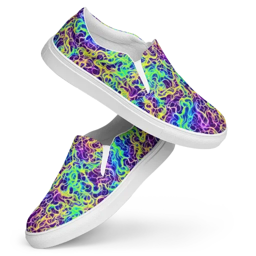 Nightwave Garden on a Women's Slip-On Canvas Shoes