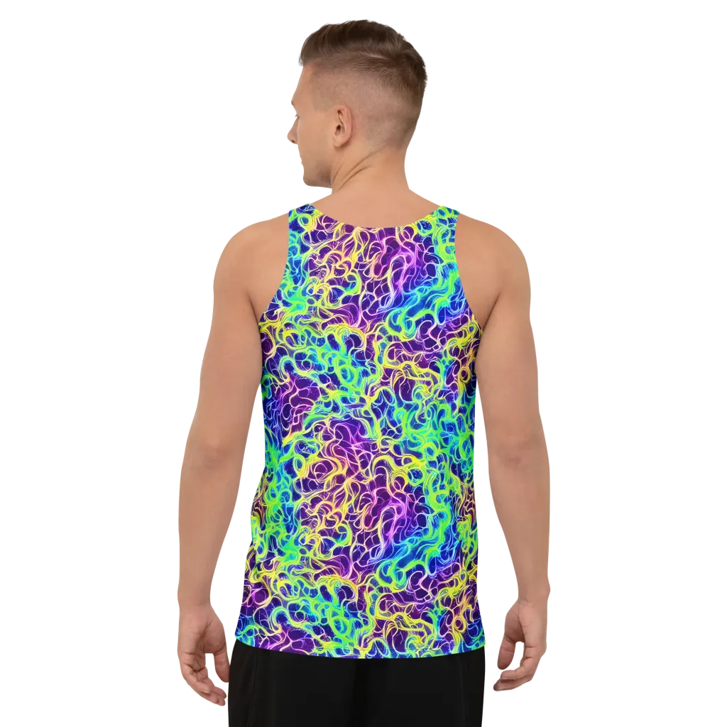 Nightwave Garden on Men's Tank Top — Back