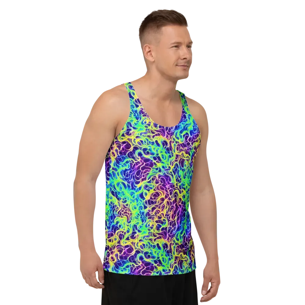Nightwave Garden on Men's Tank Top — Right Front
